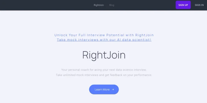 Screenshot of RightJoin website