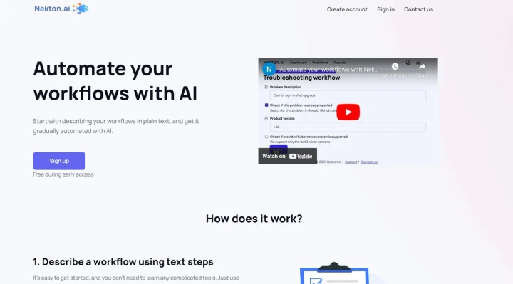 Screenshot of Nekton.ai website