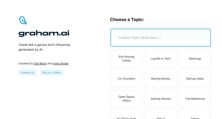 Screenshot of Graham AI website