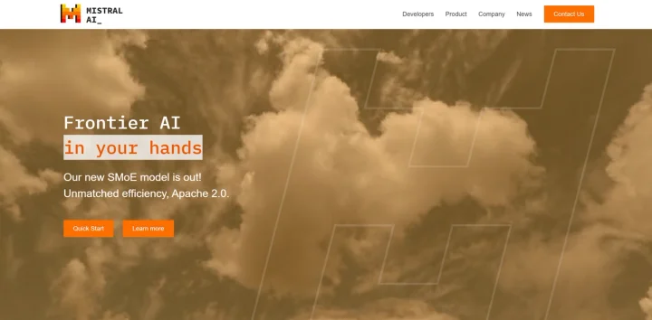 Screenshot of Mistral AI website