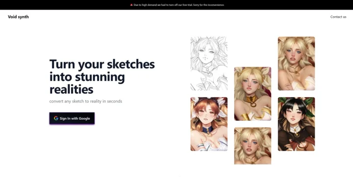 Screenshot of Voidsynth website
