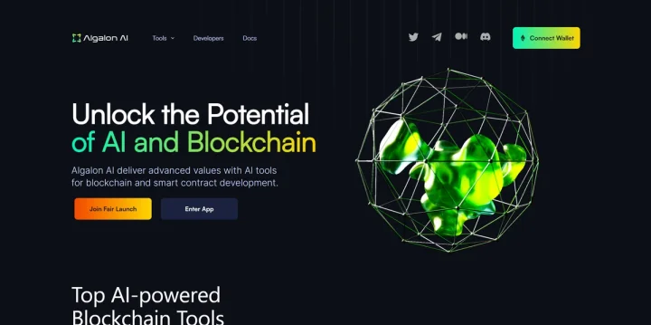 Screenshot of Algalon AI website