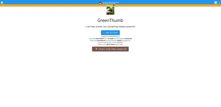 Screenshot of GreenThumb website