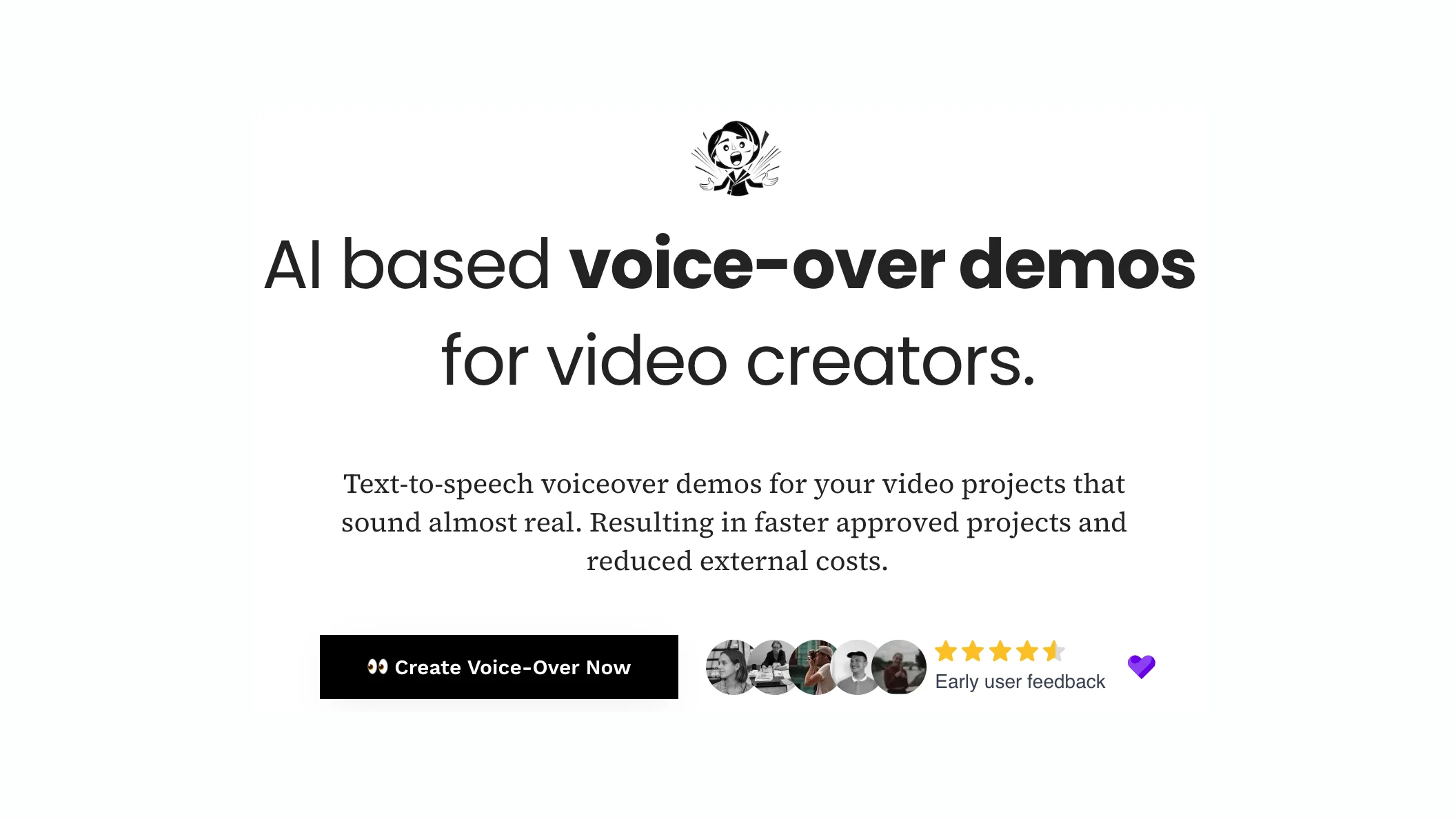 Screenshot of Voicedraft website