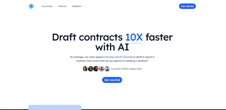 Screenshot of ContractIQ website