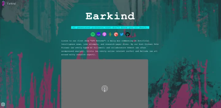 Screenshot of Earkind website