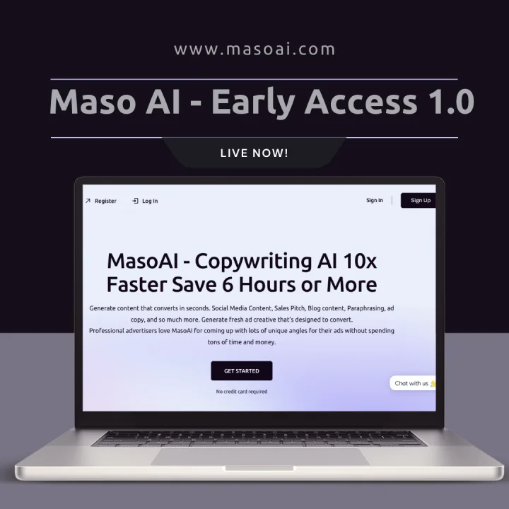 Screenshot of Maso Ai website