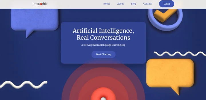 Screenshot of Proseable website