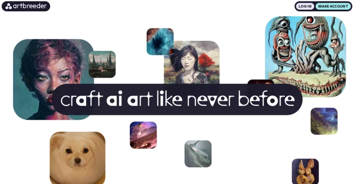 Screenshot of Artbreeder website