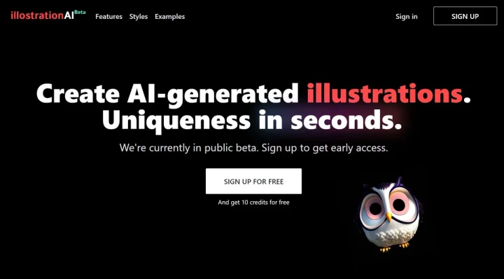 Screenshot of IllostrationAI website