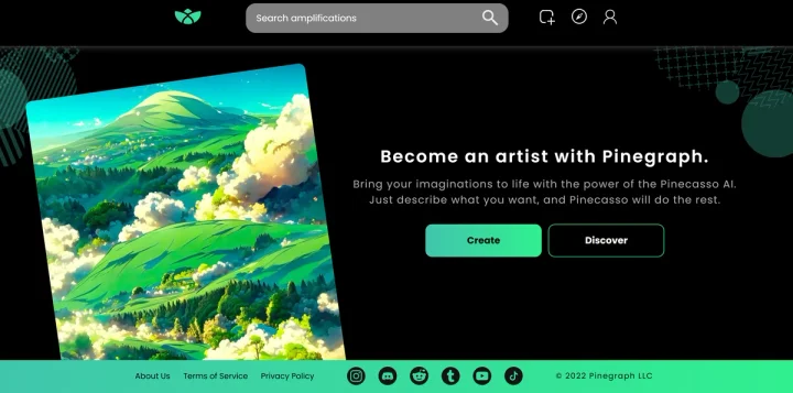 Screenshot of Pinegraph website