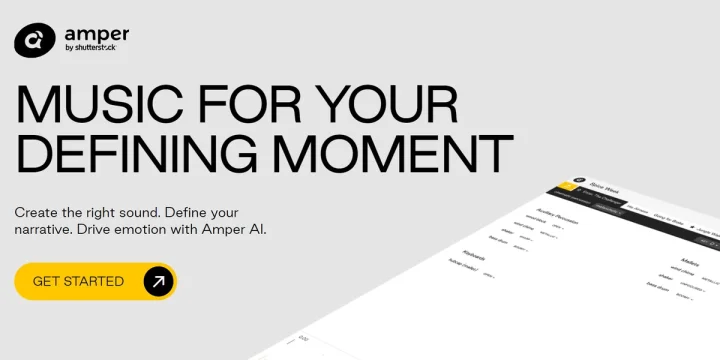 Screenshot of Amper website