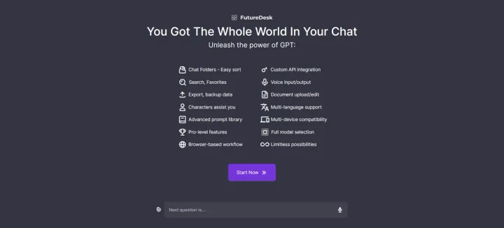 Screenshot of FutureDesk website