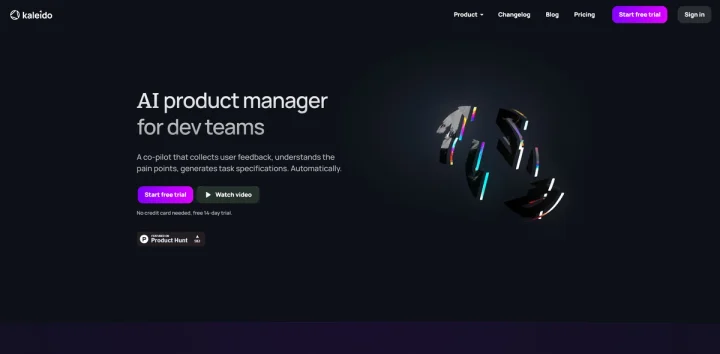 Screenshot of Kaleido website
