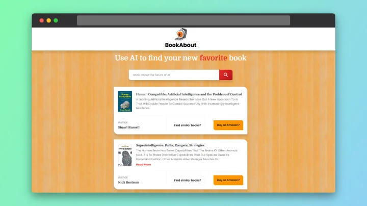Screenshot of Bookabout.io website
