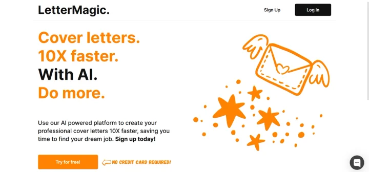 Screenshot of LetterMagic website