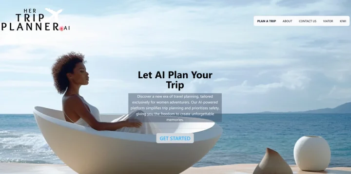 Screenshot of Her Trip Planner website