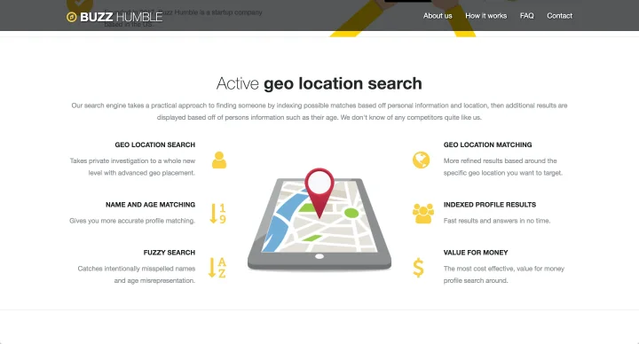 Screenshot of Buzz Humble website