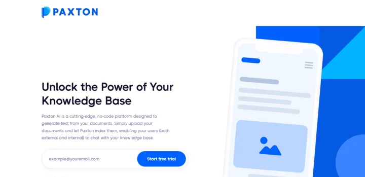 Screenshot of Paxton AI website