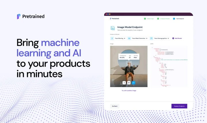 Screenshot of Pretrained AI website