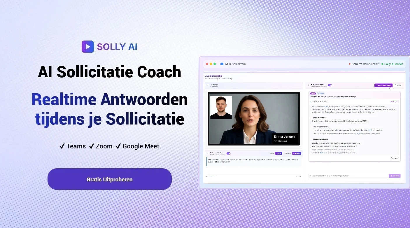Screenshot of Solly AI website