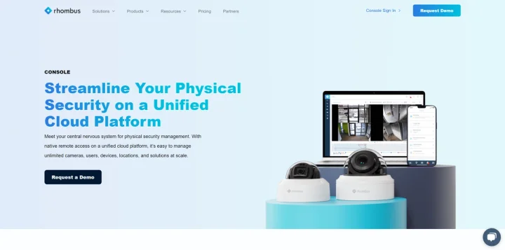 Screenshot of Rhombus website