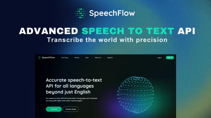 Screenshot of SpeechFlow website