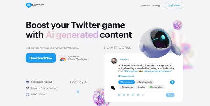 Screenshot of AiComment website