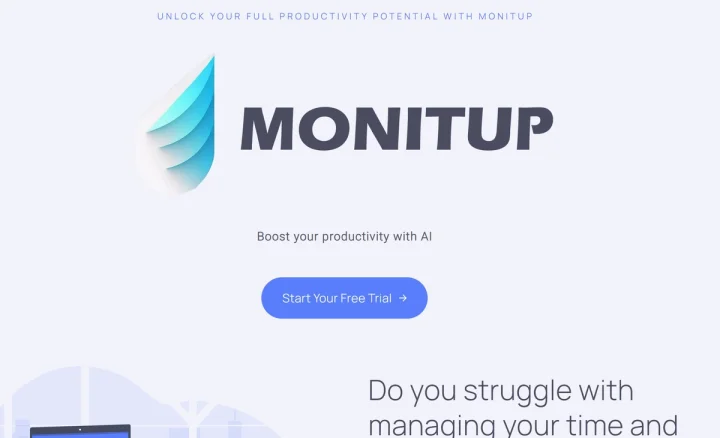 Screenshot of MonitUp website