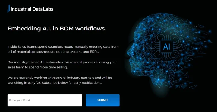 Screenshot of Industrial Data Labs website
