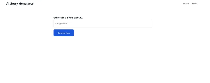 Screenshot of AI Story website