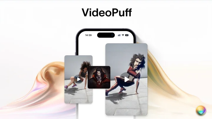Screenshot of VideoPuff: Photo-to-Video website