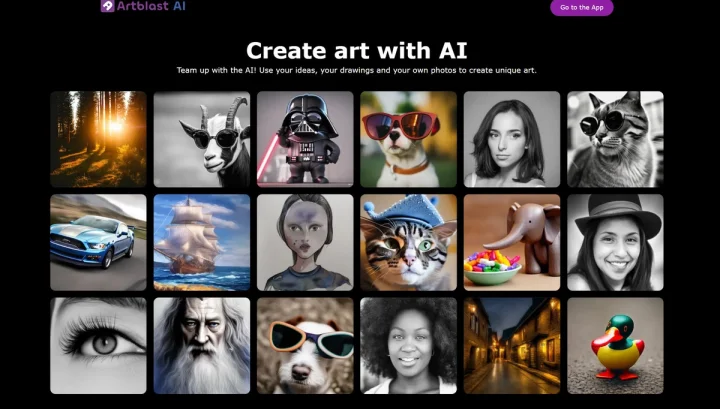 Screenshot of ArtblastAI website