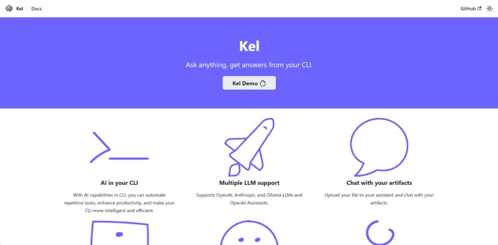 Screenshot of Kel website