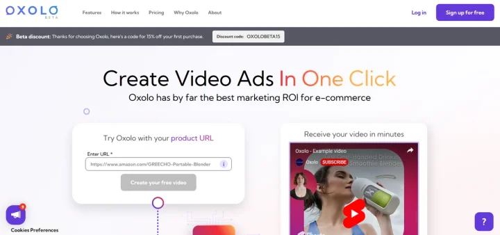 Screenshot of Oxolo website