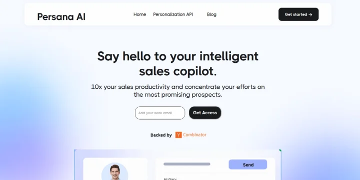 Screenshot of Persana.ai website