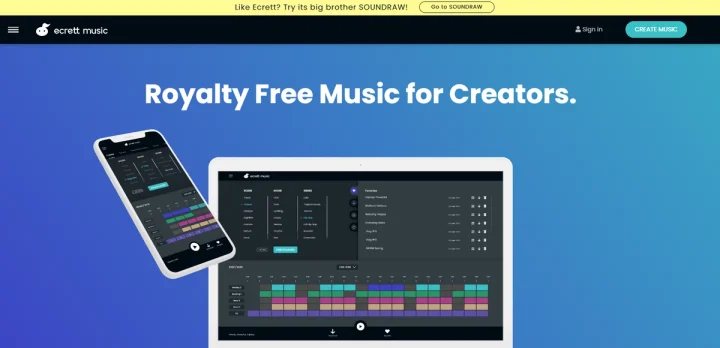 Screenshot of Ecrett Music website