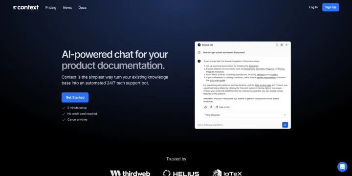 Screenshot of Context website