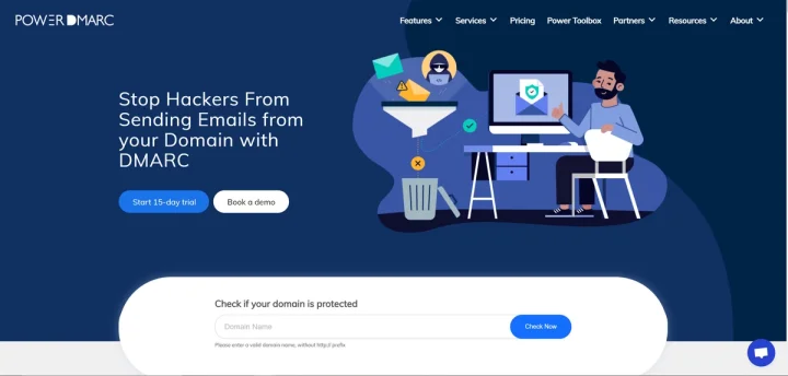 Screenshot of PowerDMARC website