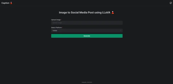 Screenshot of Caption website