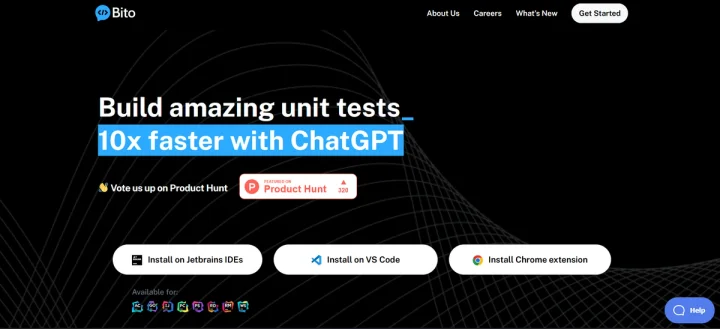 Screenshot of Bito website
