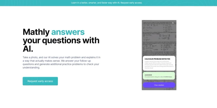 Screenshot of Mathly website